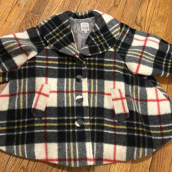 FA GE kids boutique girl toddler circle button down coat peacoat nova check - Picture 3 of 6